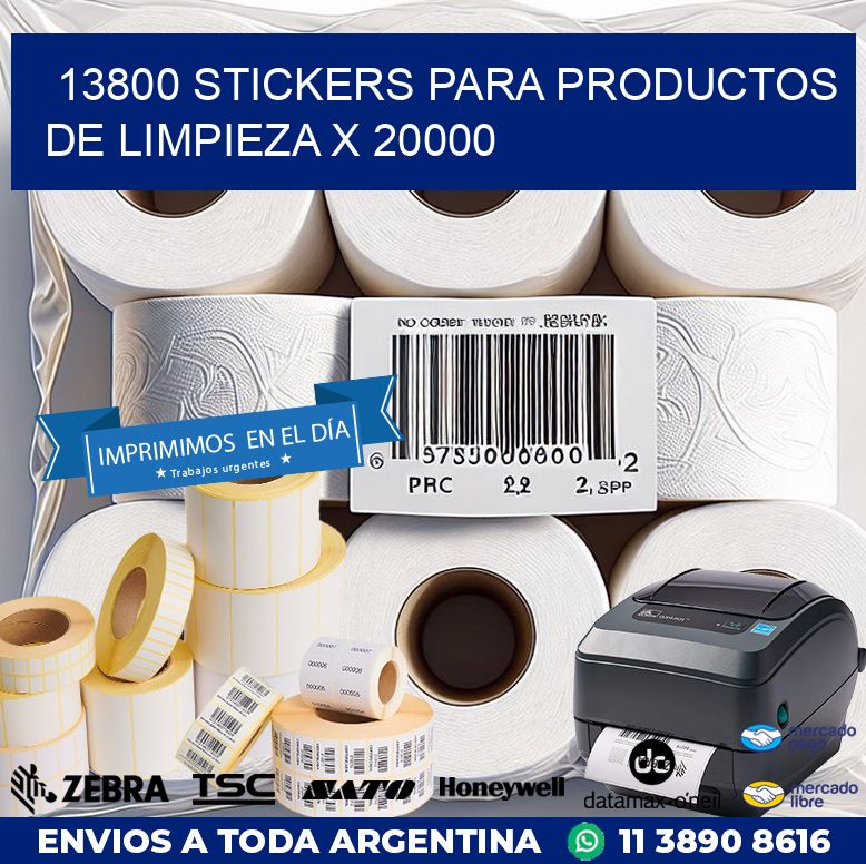 13800 STICKERS PARA PRODUCTOS DE LIMPIEZA X 20000