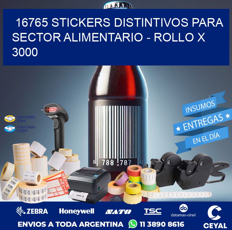 16765 STICKERS DISTINTIVOS PARA SECTOR ALIMENTARIO - ROLLO X 3000