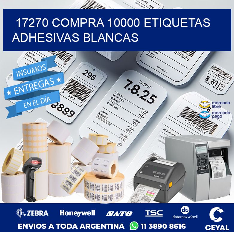 17270 COMPRA 10000 ETIQUETAS ADHESIVAS BLANCAS