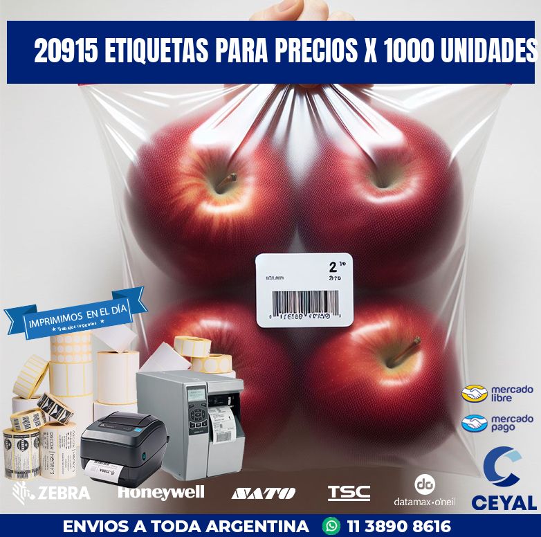 20915 ETIQUETAS PARA PRECIOS X 1000 UNIDADES