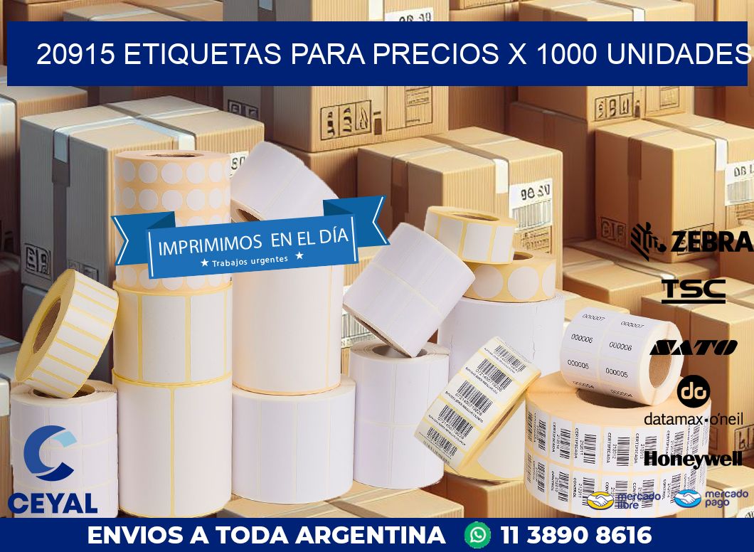 20915 ETIQUETAS PARA PRECIOS X 1000 UNIDADES