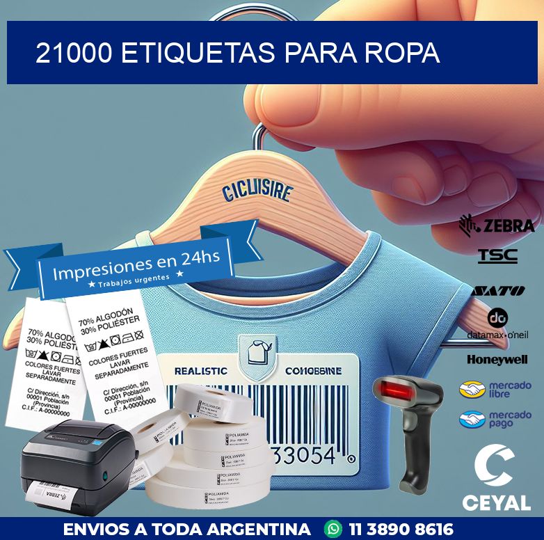 21000 ETIQUETAS PARA ROPA