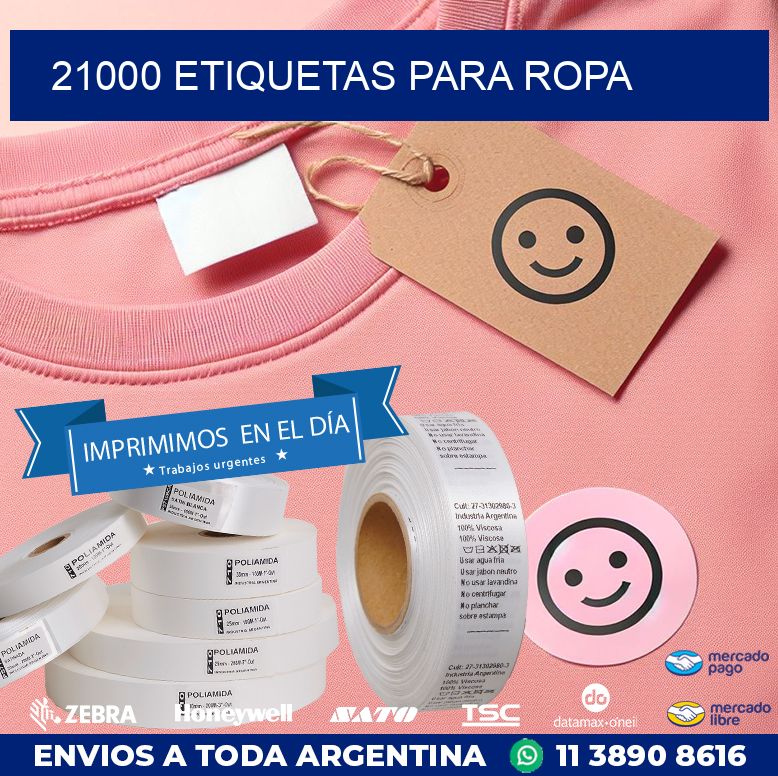 21000 ETIQUETAS PARA ROPA