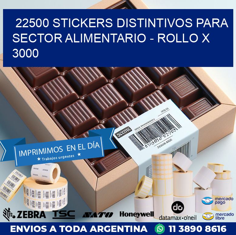 22500 STICKERS DISTINTIVOS PARA SECTOR ALIMENTARIO - ROLLO X 3000
