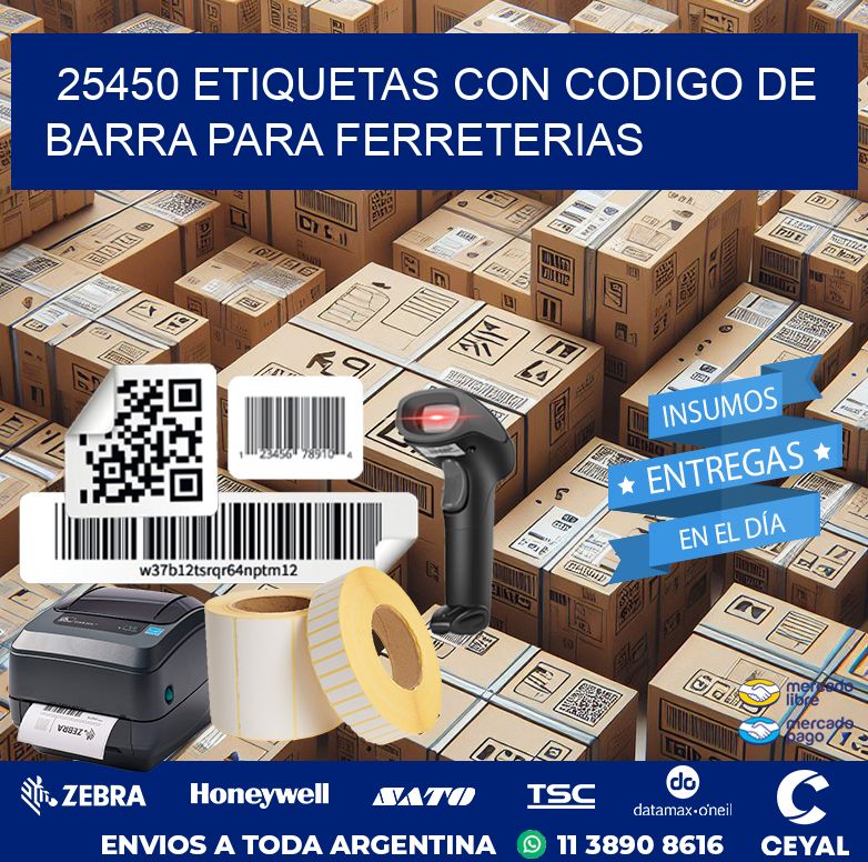 25450 ETIQUETAS CON CODIGO DE BARRA PARA FERRETERIAS