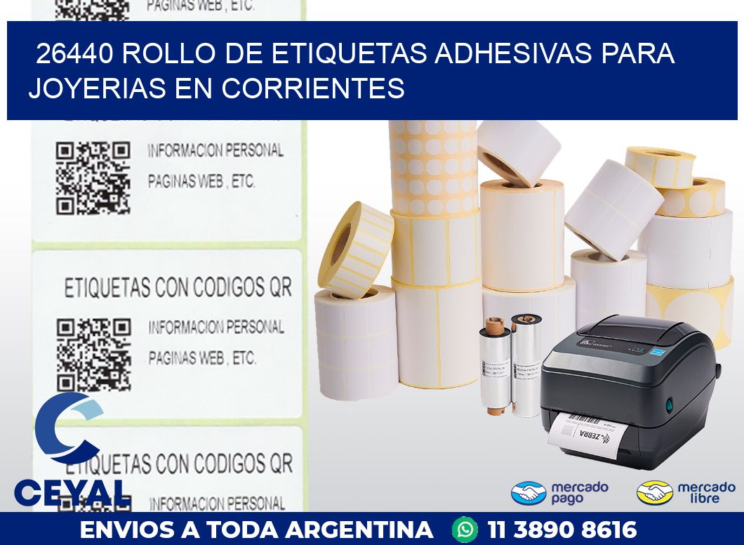 26440 ROLLO DE ETIQUETAS ADHESIVAS PARA JOYERIAS EN CORRIENTES