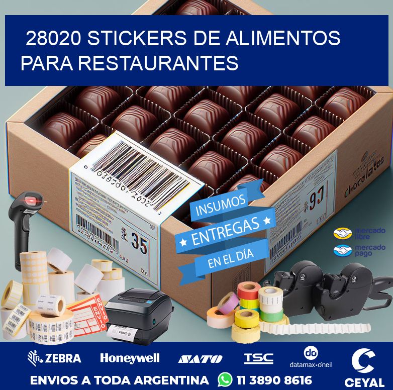 28020 STICKERS DE ALIMENTOS PARA RESTAURANTES