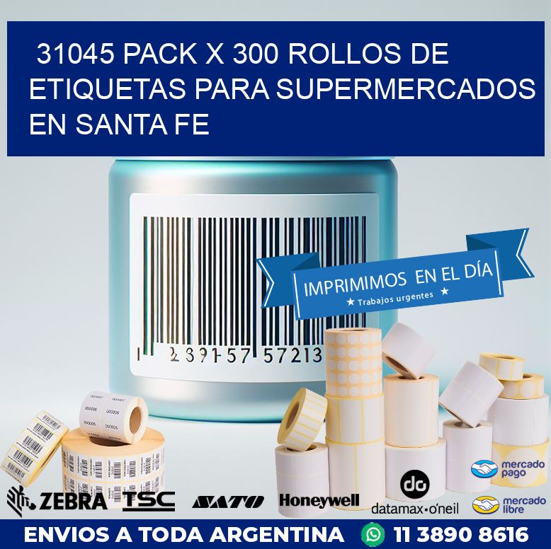 31045 PACK X 300 ROLLOS DE ETIQUETAS PARA SUPERMERCADOS EN SANTA FE