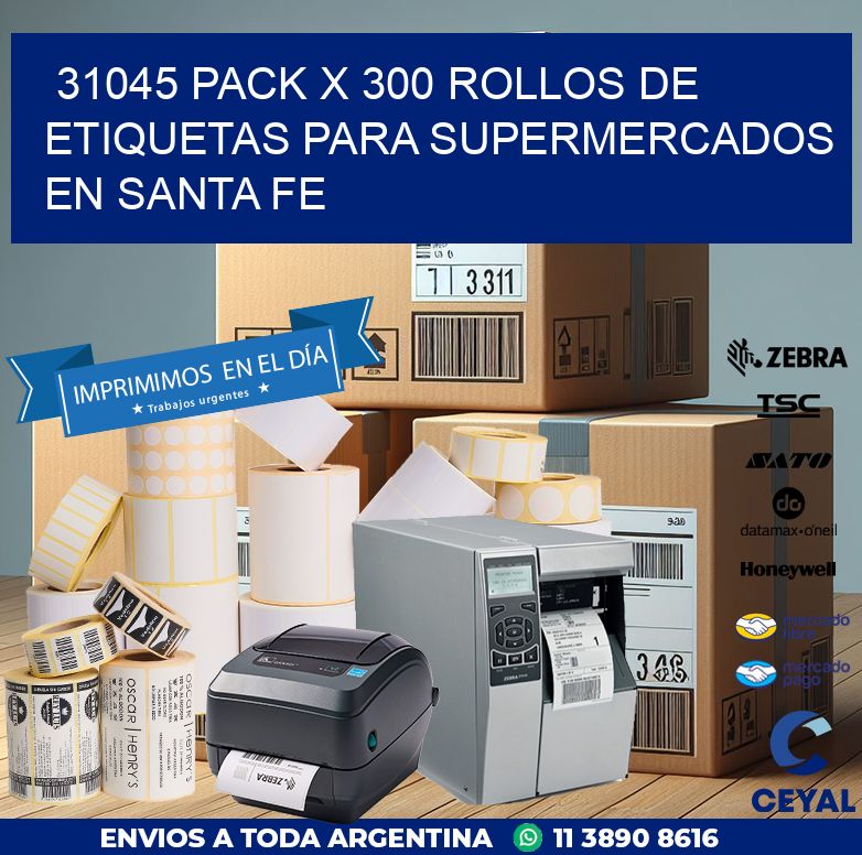 31045 PACK X 300 ROLLOS DE ETIQUETAS PARA SUPERMERCADOS EN SANTA FE