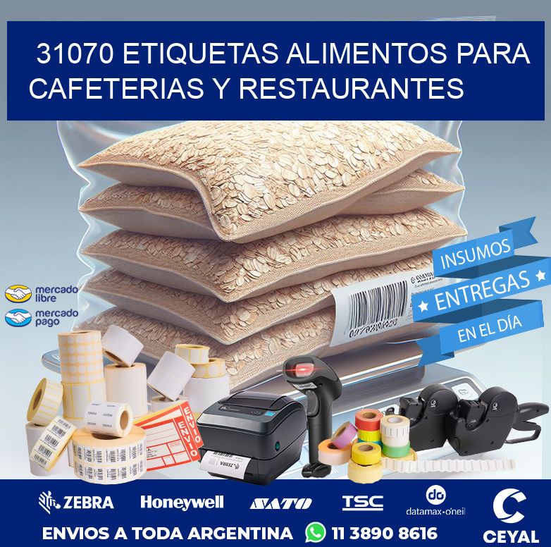 31070 ETIQUETAS ALIMENTOS PARA CAFETERIAS Y RESTAURANTES