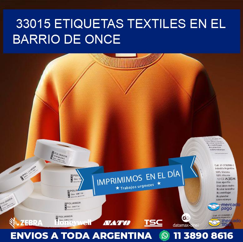 33015 ETIQUETAS TEXTILES EN EL BARRIO DE ONCE