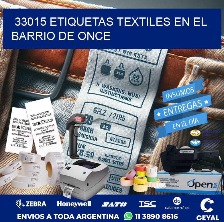 33015 ETIQUETAS TEXTILES EN EL BARRIO DE ONCE