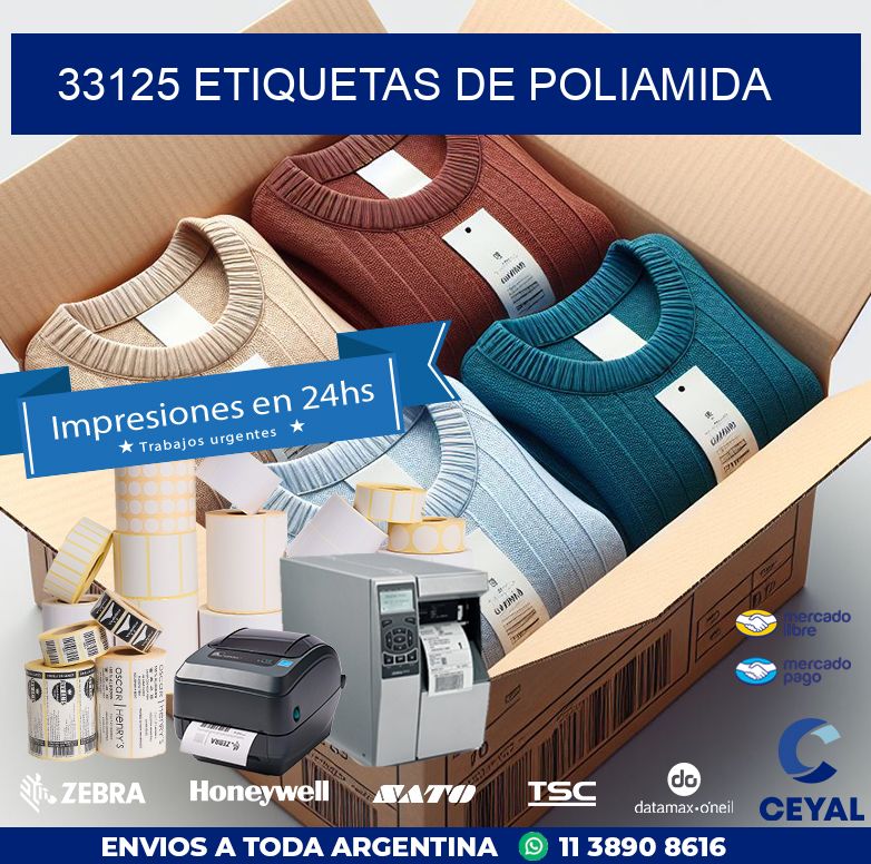 33125 ETIQUETAS DE POLIAMIDA