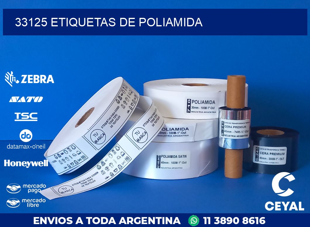 33125 ETIQUETAS DE POLIAMIDA