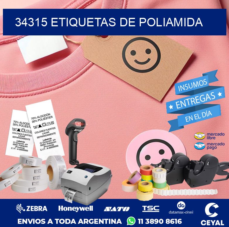 34315 ETIQUETAS DE POLIAMIDA