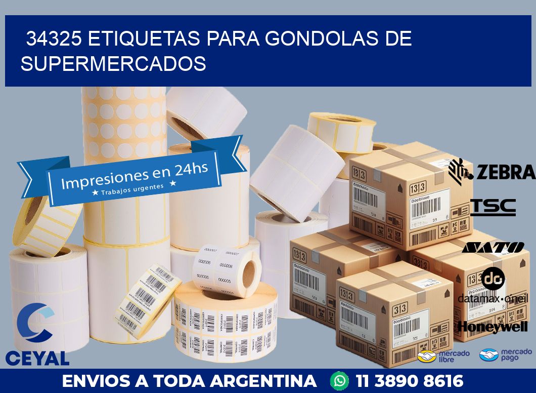 34325 ETIQUETAS PARA GONDOLAS DE SUPERMERCADOS