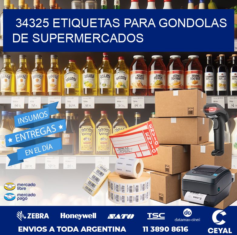 34325 ETIQUETAS PARA GONDOLAS DE SUPERMERCADOS