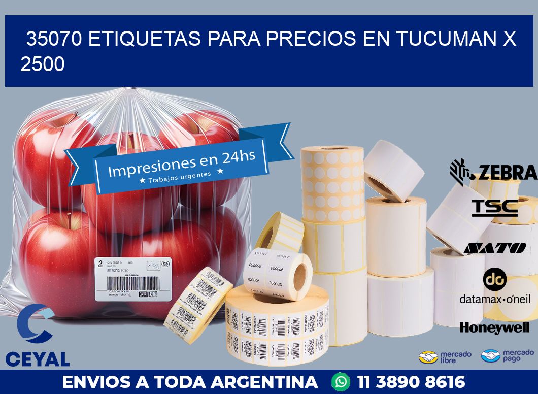 35070 ETIQUETAS PARA PRECIOS EN TUCUMAN X 2500