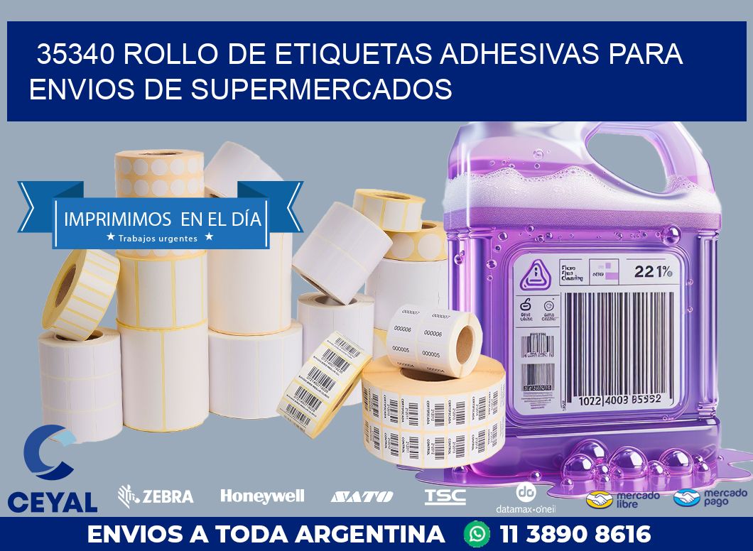 35340 ROLLO DE ETIQUETAS ADHESIVAS PARA ENVIOS DE SUPERMERCADOS
