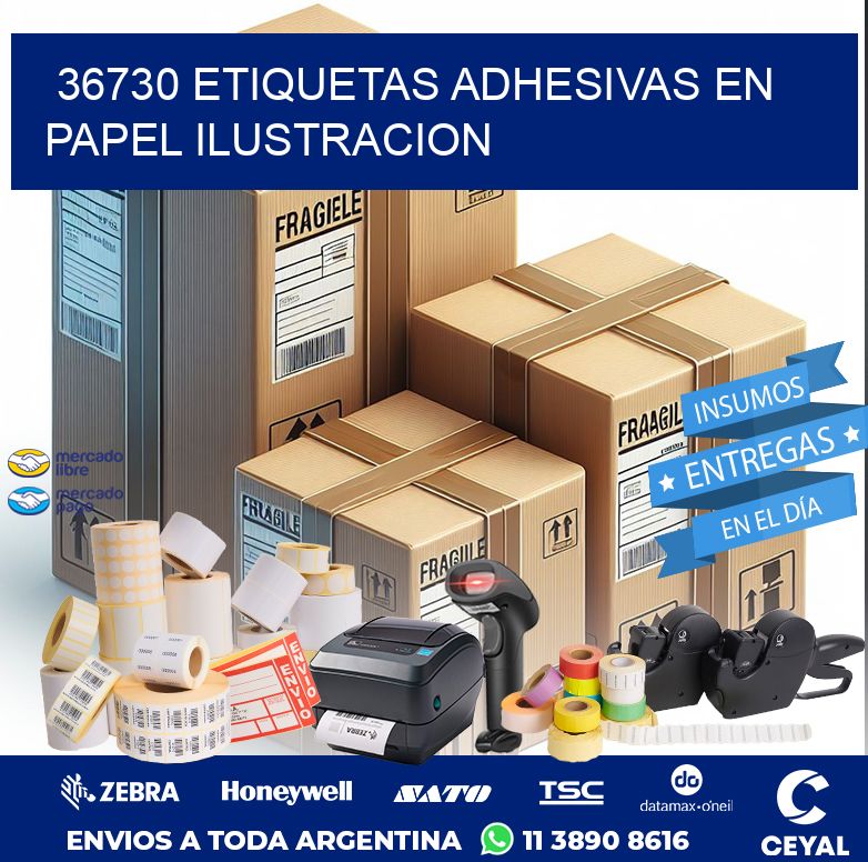 36730 ETIQUETAS ADHESIVAS EN PAPEL ILUSTRACION