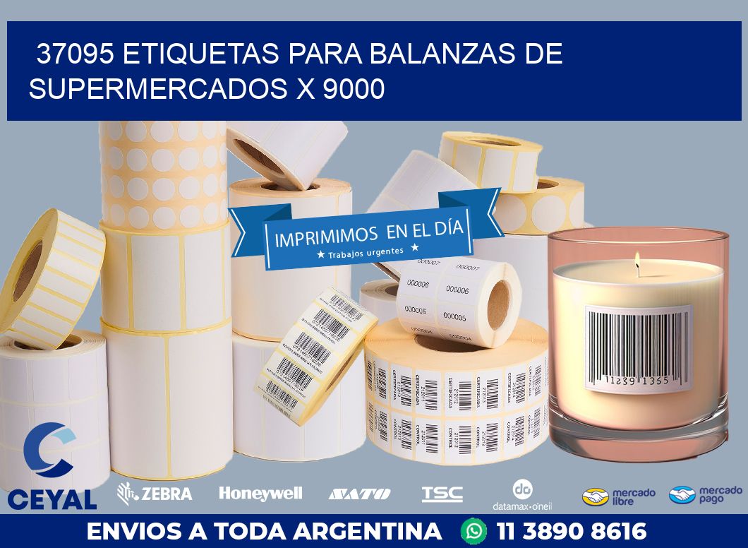 37095 ETIQUETAS PARA BALANZAS DE SUPERMERCADOS X 9000