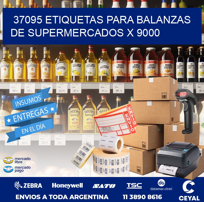 37095 ETIQUETAS PARA BALANZAS DE SUPERMERCADOS X 9000