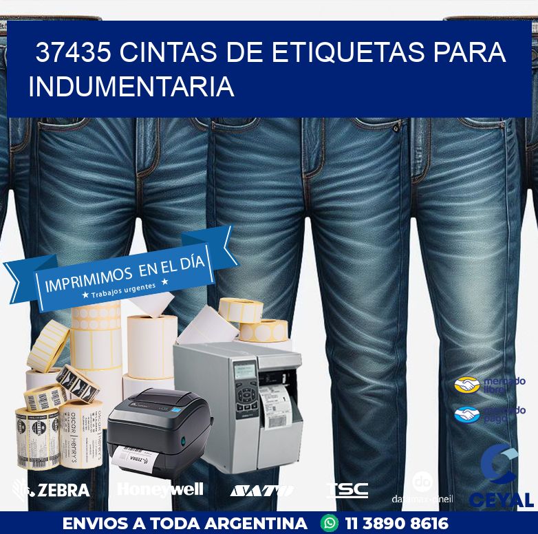 37435 CINTAS DE ETIQUETAS PARA INDUMENTARIA