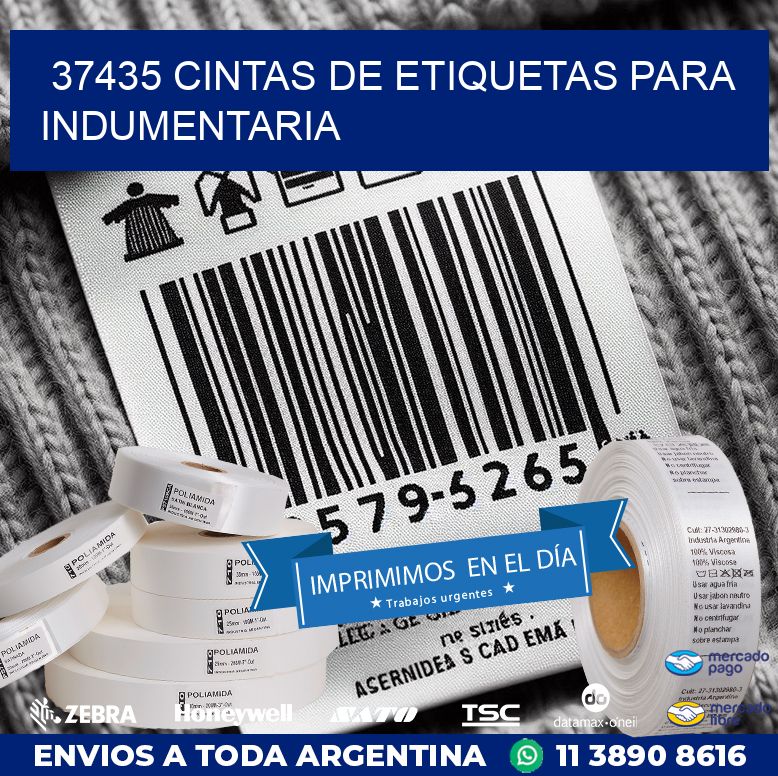 37435 CINTAS DE ETIQUETAS PARA INDUMENTARIA