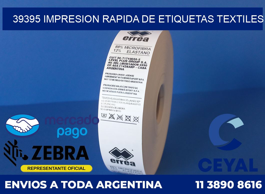 39395 IMPRESION RAPIDA DE ETIQUETAS TEXTILES