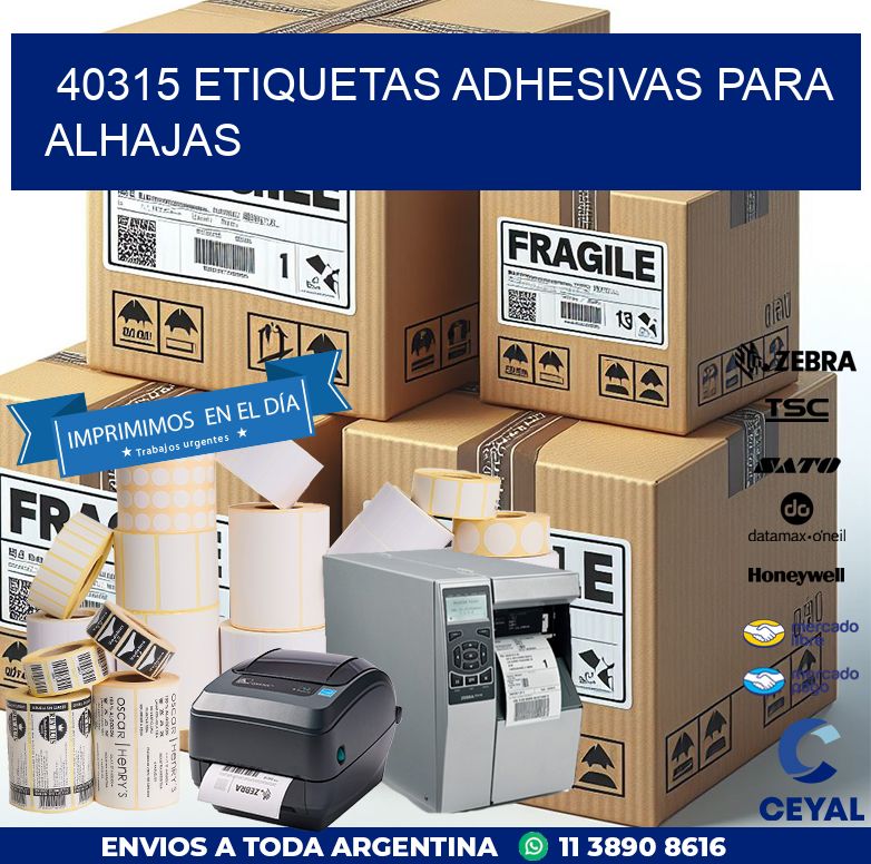40315 ETIQUETAS ADHESIVAS PARA ALHAJAS