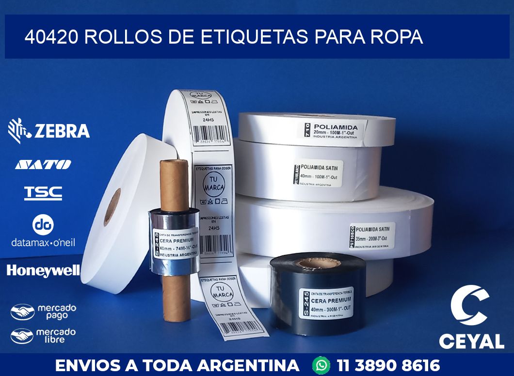 40420 ROLLOS DE ETIQUETAS PARA ROPA