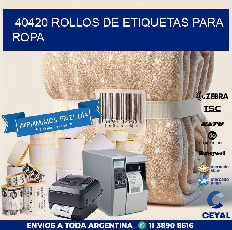 40420 ROLLOS DE ETIQUETAS PARA ROPA