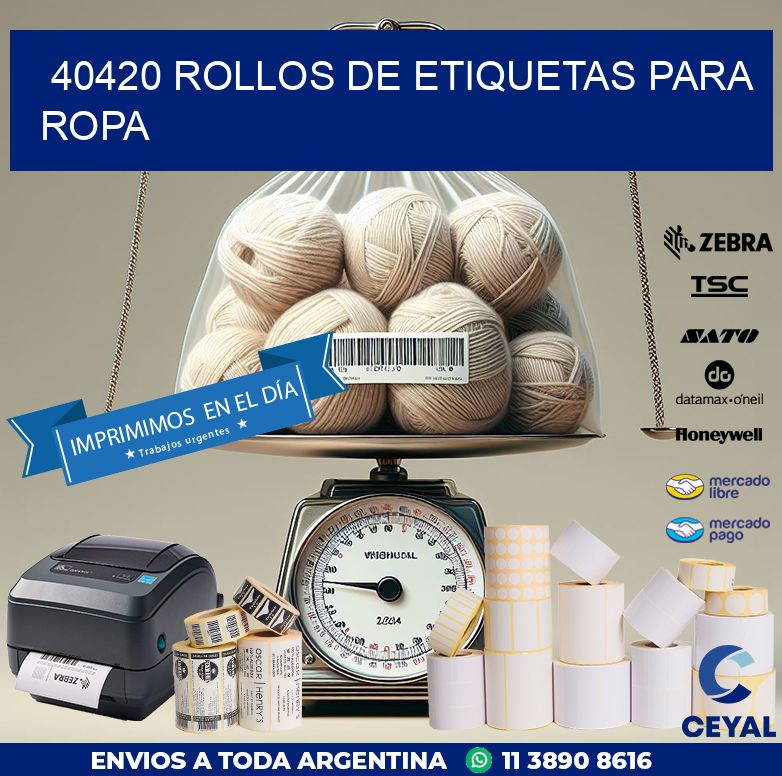 40420 ROLLOS DE ETIQUETAS PARA ROPA