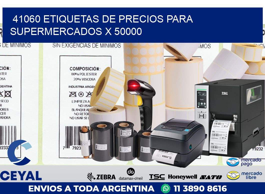 41060 ETIQUETAS DE PRECIOS PARA SUPERMERCADOS X 50000