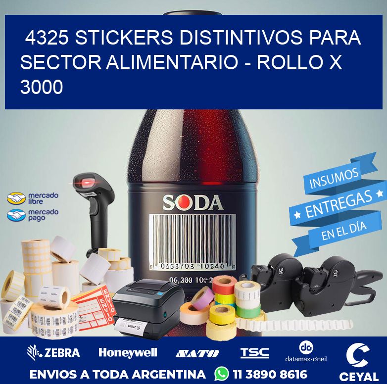 4325 STICKERS DISTINTIVOS PARA SECTOR ALIMENTARIO – ROLLO X 3000