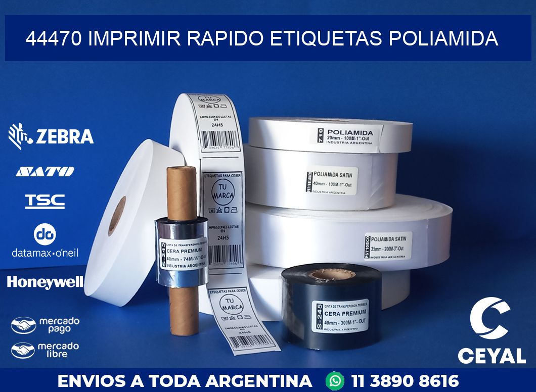 44470 IMPRIMIR RAPIDO ETIQUETAS POLIAMIDA