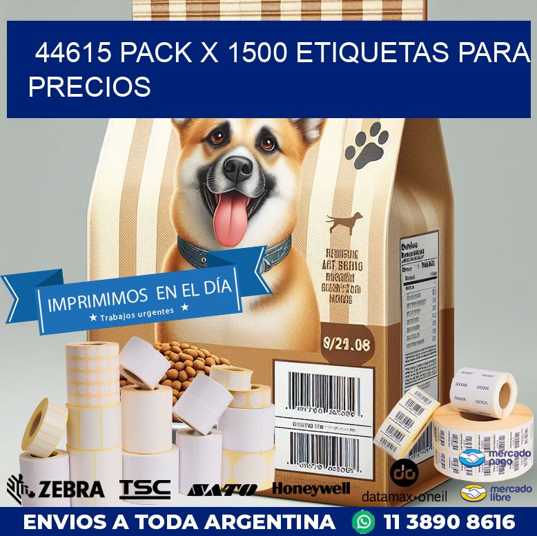 44615 PACK X 1500 ETIQUETAS PARA PRECIOS