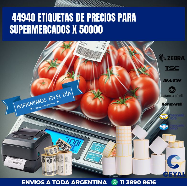 44940 ETIQUETAS DE PRECIOS PARA SUPERMERCADOS X 50000