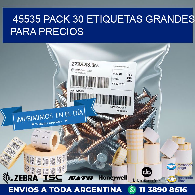 45535 PACK 30 ETIQUETAS GRANDES PARA PRECIOS