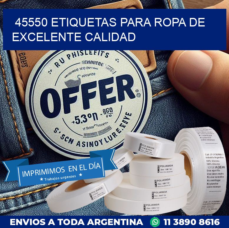 45550 ETIQUETAS PARA ROPA DE EXCELENTE CALIDAD
