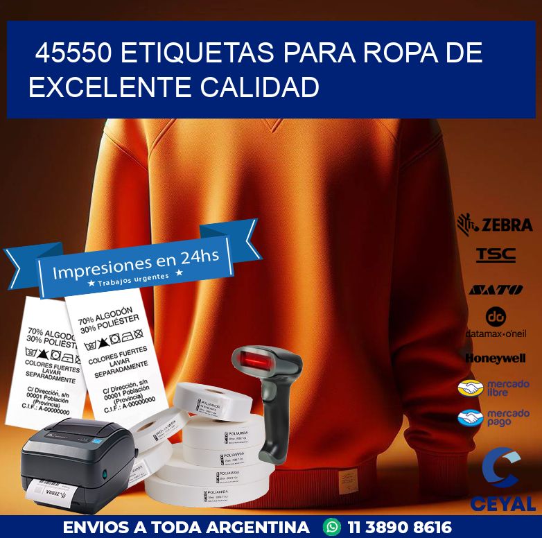 45550 ETIQUETAS PARA ROPA DE EXCELENTE CALIDAD