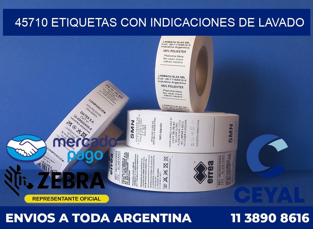 45710 ETIQUETAS CON INDICACIONES DE LAVADO