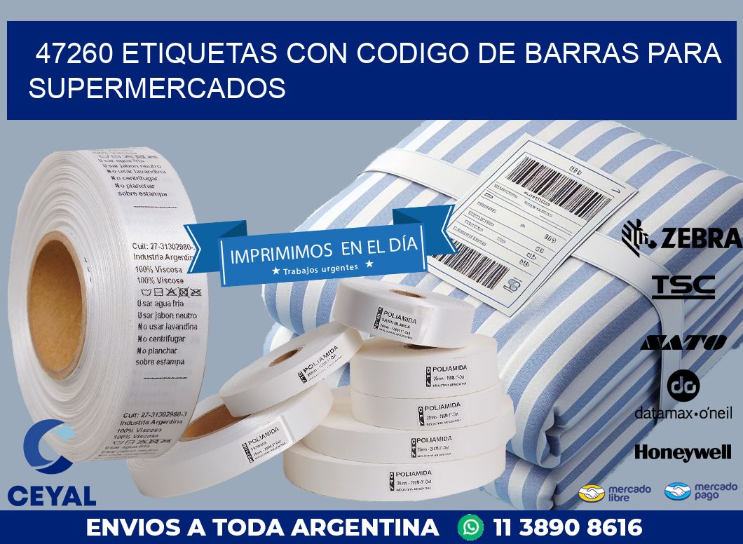 47260 ETIQUETAS CON CODIGO DE BARRAS PARA SUPERMERCADOS