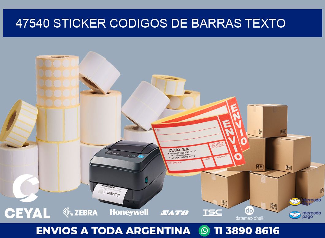 47540 STICKER CODIGOS DE BARRAS TEXTO