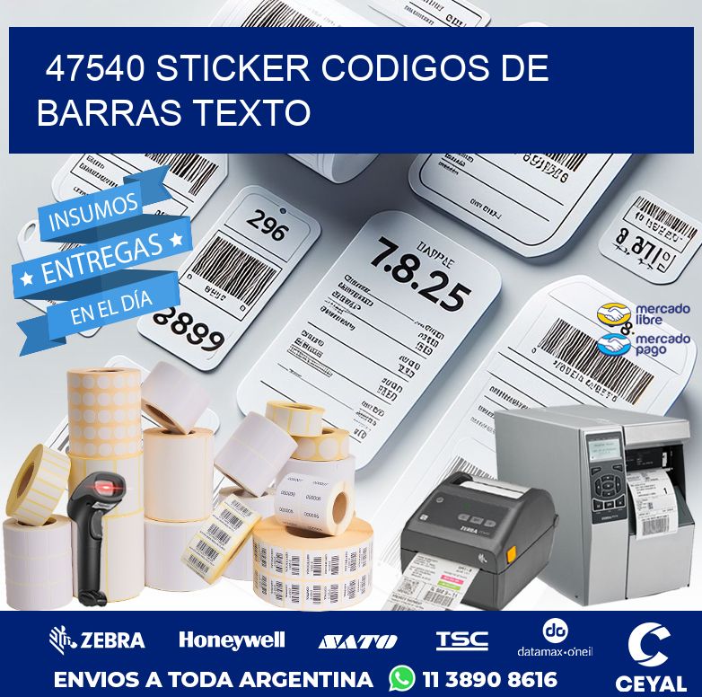 47540 STICKER CODIGOS DE BARRAS TEXTO