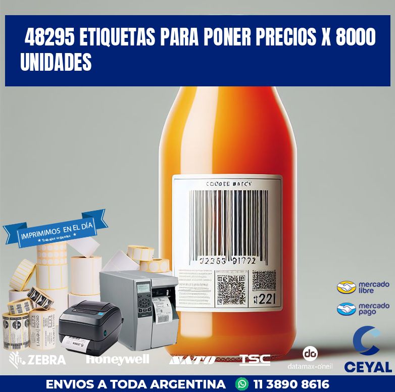 48295 ETIQUETAS PARA PONER PRECIOS X 8000 UNIDADES