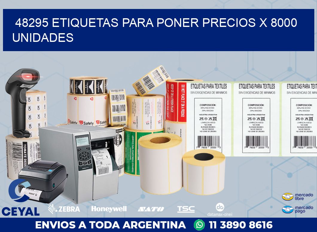 48295 ETIQUETAS PARA PONER PRECIOS X 8000 UNIDADES
