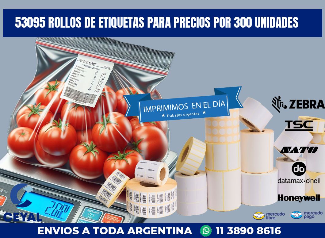 53095 ROLLOS DE ETIQUETAS PARA PRECIOS POR 300 UNIDADES