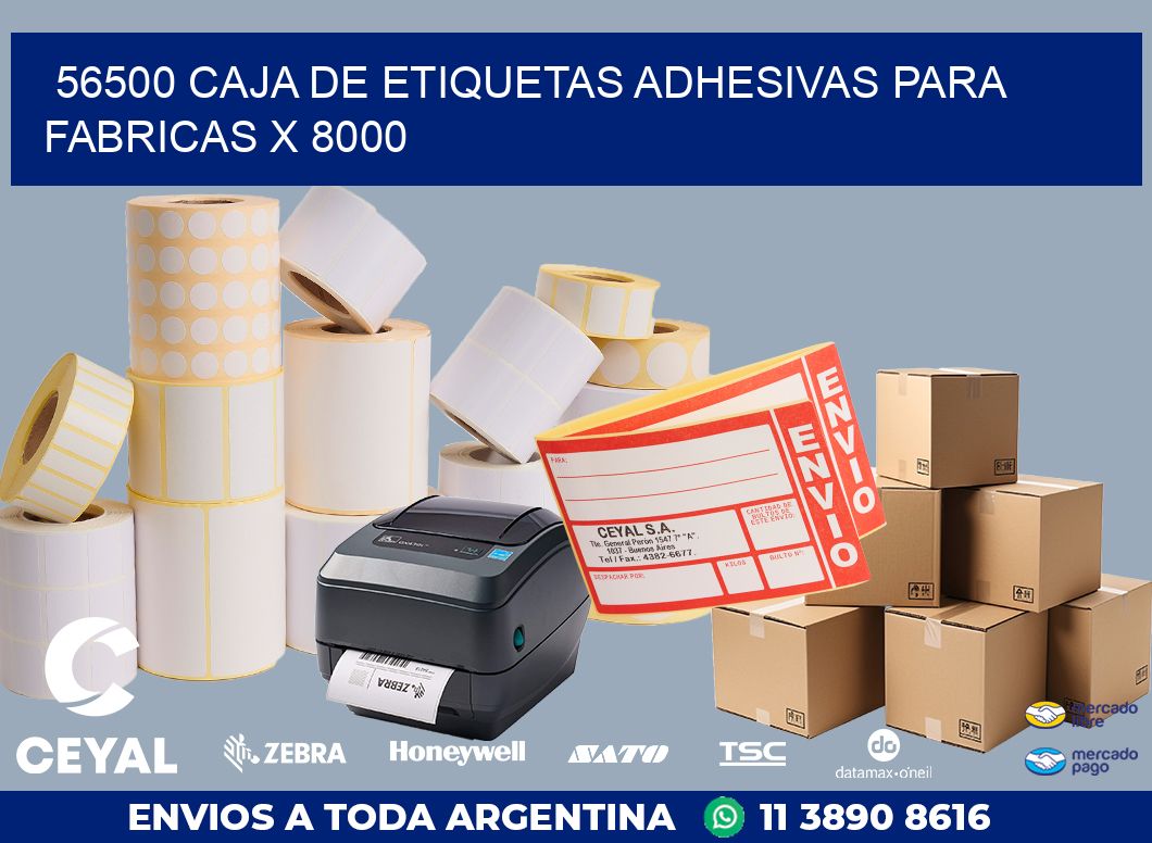 56500 CAJA DE ETIQUETAS ADHESIVAS PARA FABRICAS X 8000