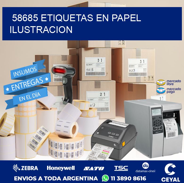 58685 ETIQUETAS EN PAPEL ILUSTRACION